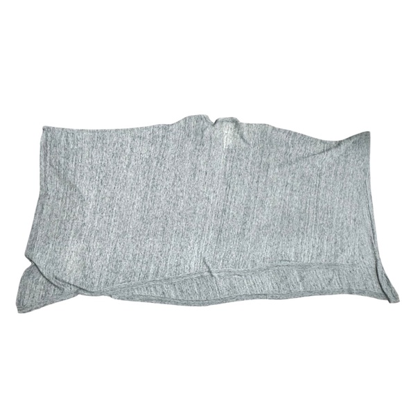 PURE DKNY GRAY MARLED LINEN OPEN SIDES PONCHO TOP - Picture 8 of 10